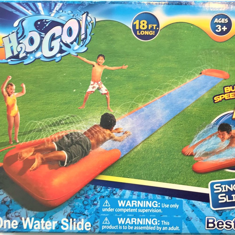 H2o Go 18' Long Water Slide Speed Ramp Outdoor Kids Toys Summer Play Drench Pool